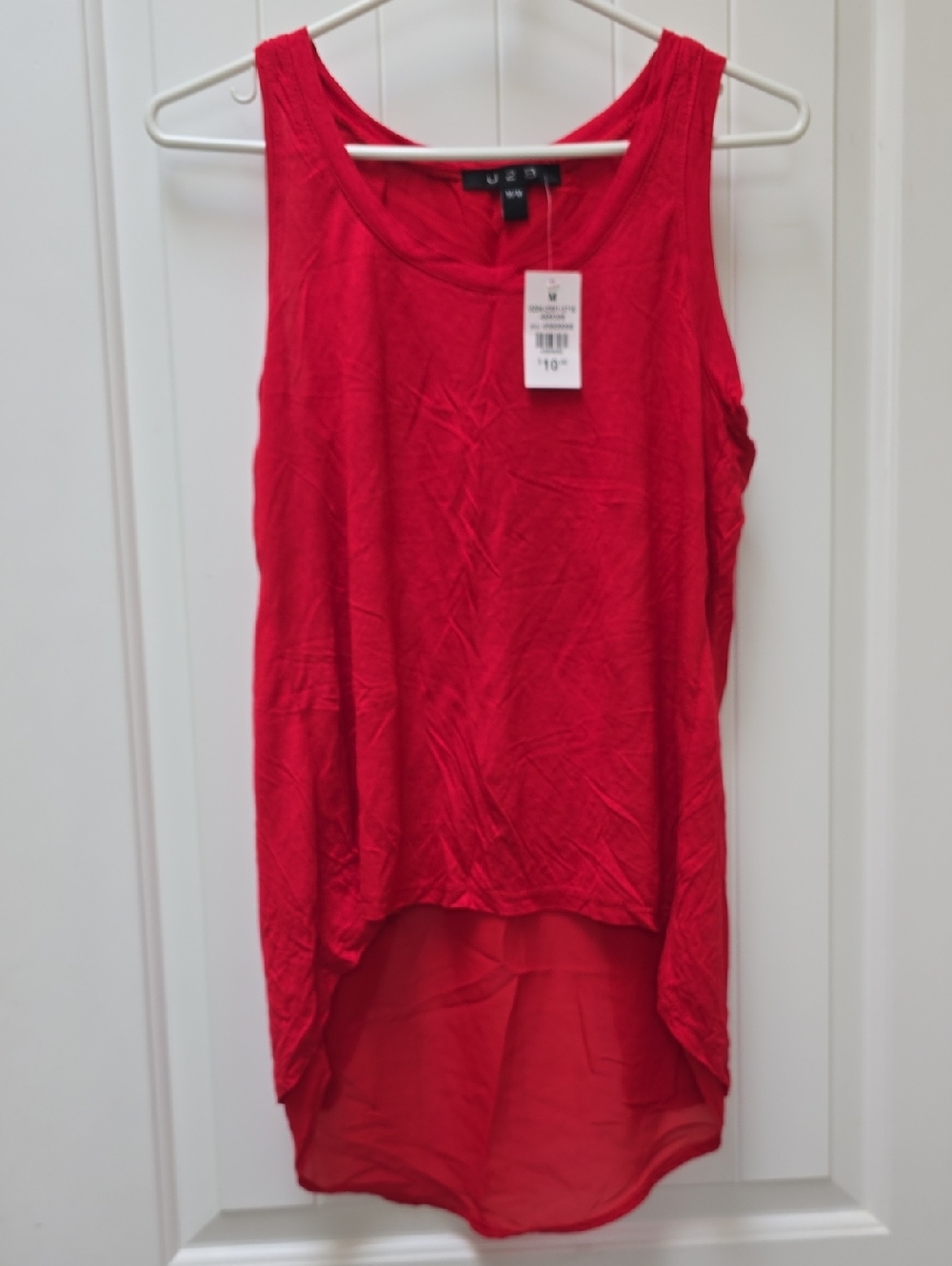 Red High-Low Sleeveless Tank Top